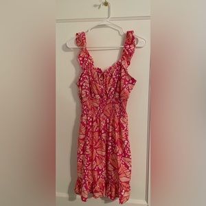Lily Rose pink floral dress size M worn once excellent condition.